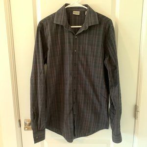 Mens Patterned Kenneth Cole Button Down in Black/Red/Grey